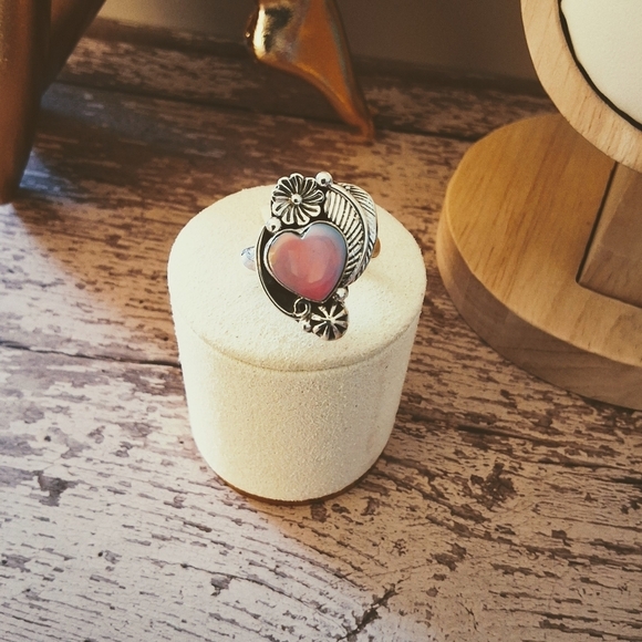 💥 Sterling Silver & Peruvian Pink Opal Jewelry Set – Timeless Elegance - Picture 4 of 14